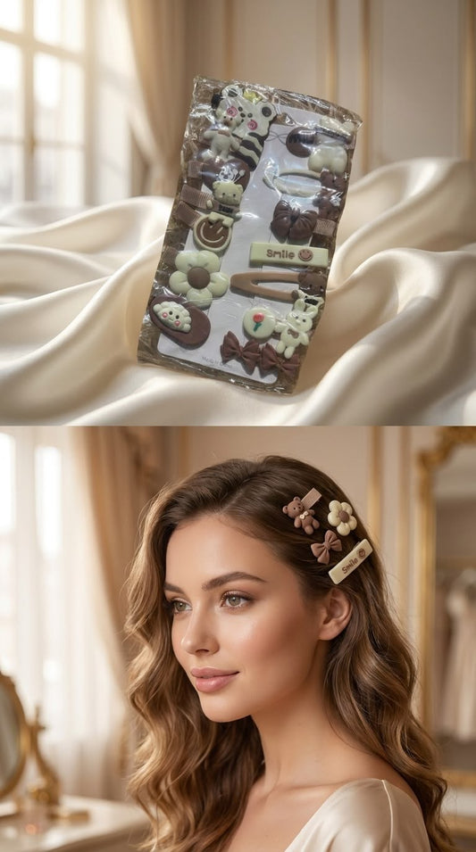 Cartoon snap clip set