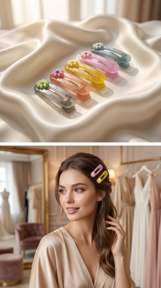 Colourful snap clips with charms