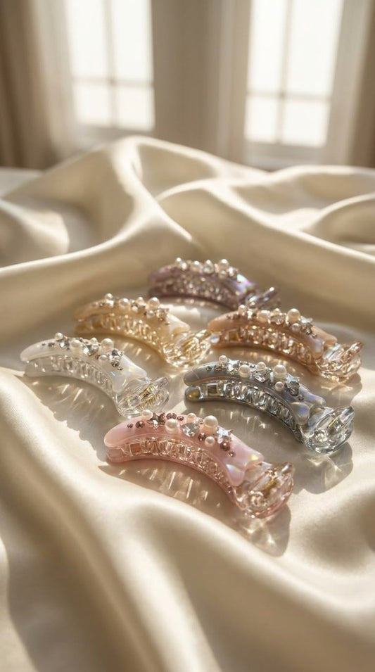 Glitter rhinestone barrettes