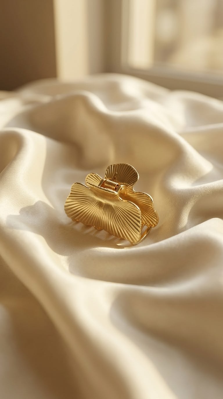 Gold metal claw clip