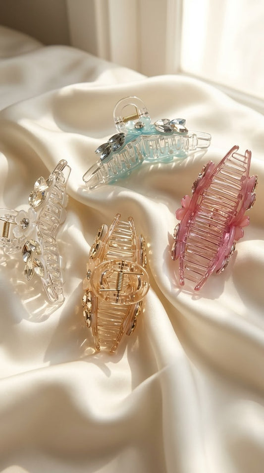 Large clear claw clips