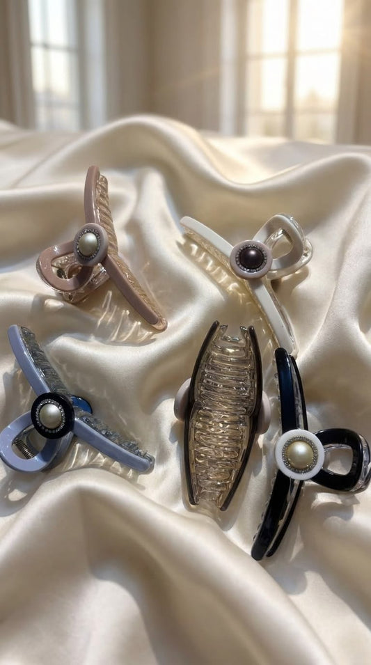 Large pearl claw clips