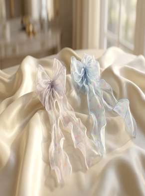 Long organza ribbon bows (design 41)