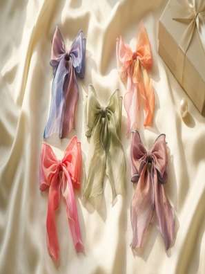 Long ribbon bow clips (design 2)