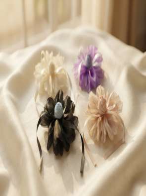 Organza flower hair clips (design 32)