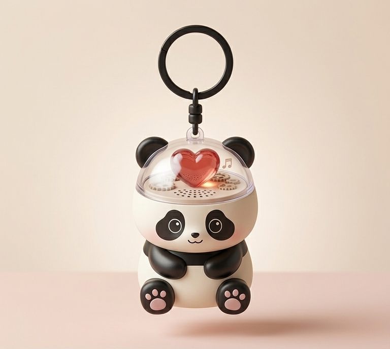 Panda Love Musical Keychain