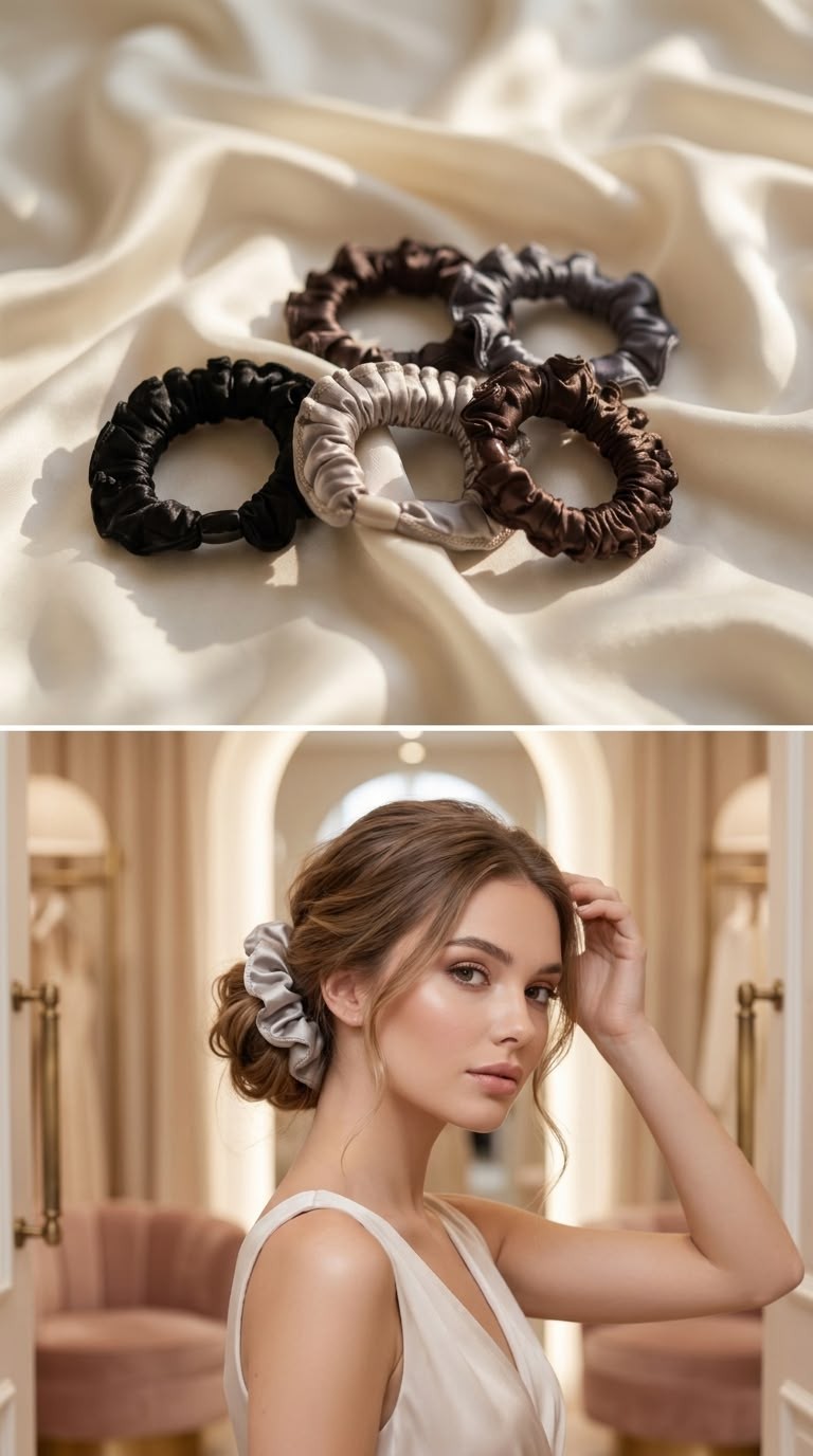 Patterned skinny scrunchies