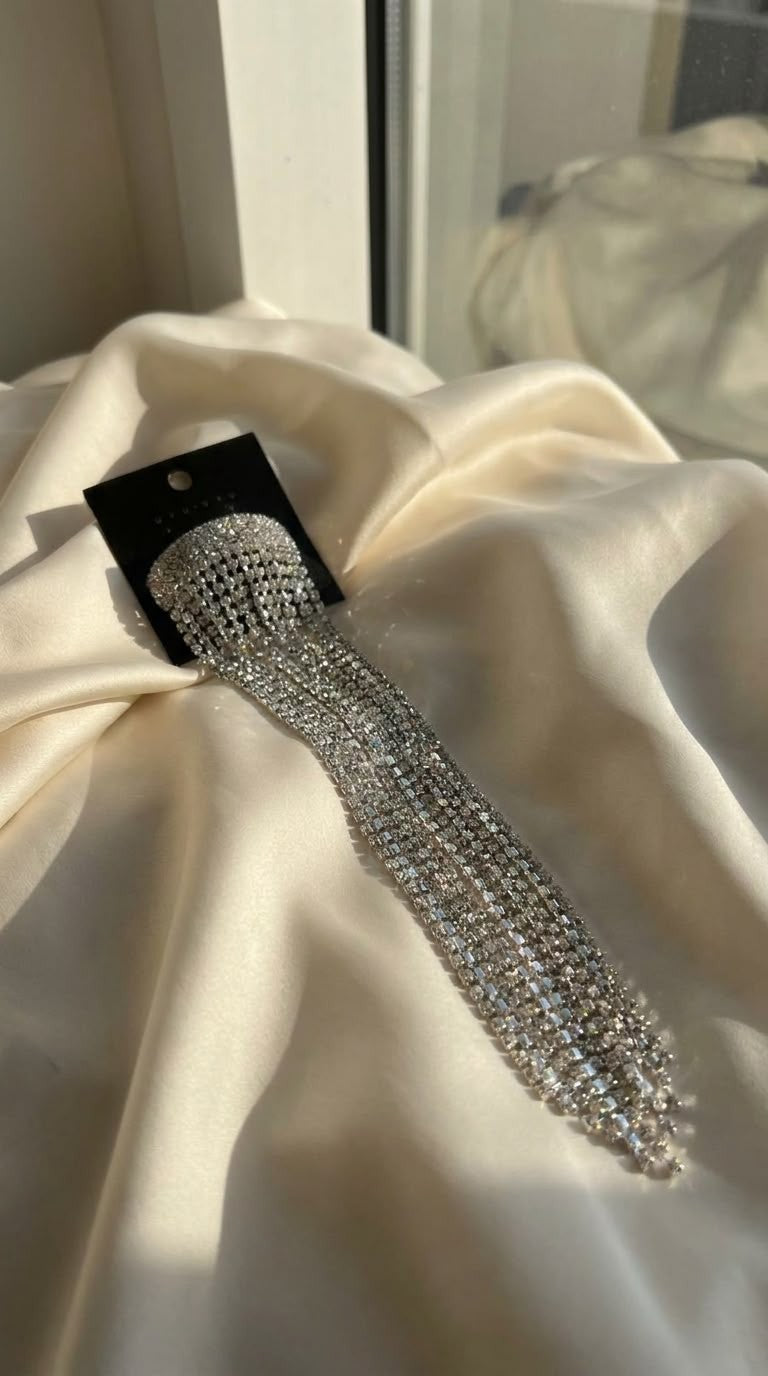 Rhinestone tassel hair clip