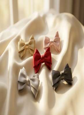 Satin bow clips (design 9)