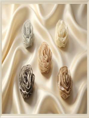 Satin rosette hair clips (design 42)