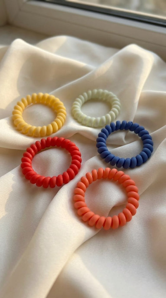 Spiral coil hair ties